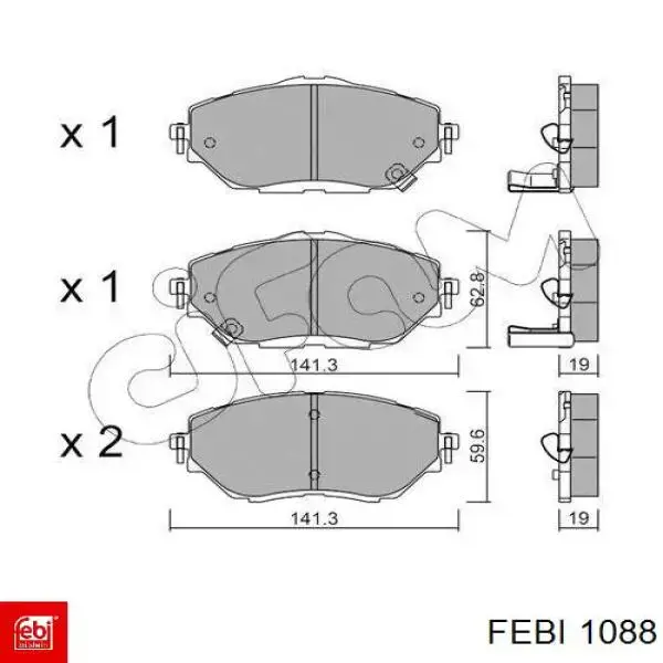 Buje de la traviesa delantera del bastidor 1088 Febi