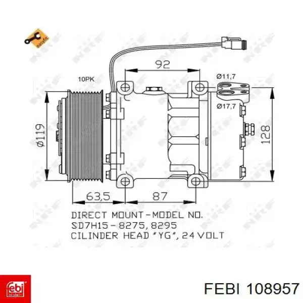 9036150 NK cable de freno de mano delantero