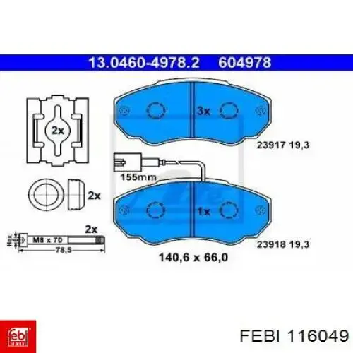 Pastillas de freno delanteras Fiat Ducato 2 230L