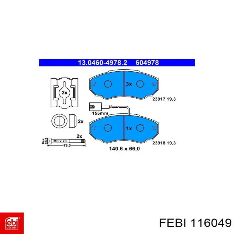 Pastillas de freno delanteras Fiat Ducato 2 230L