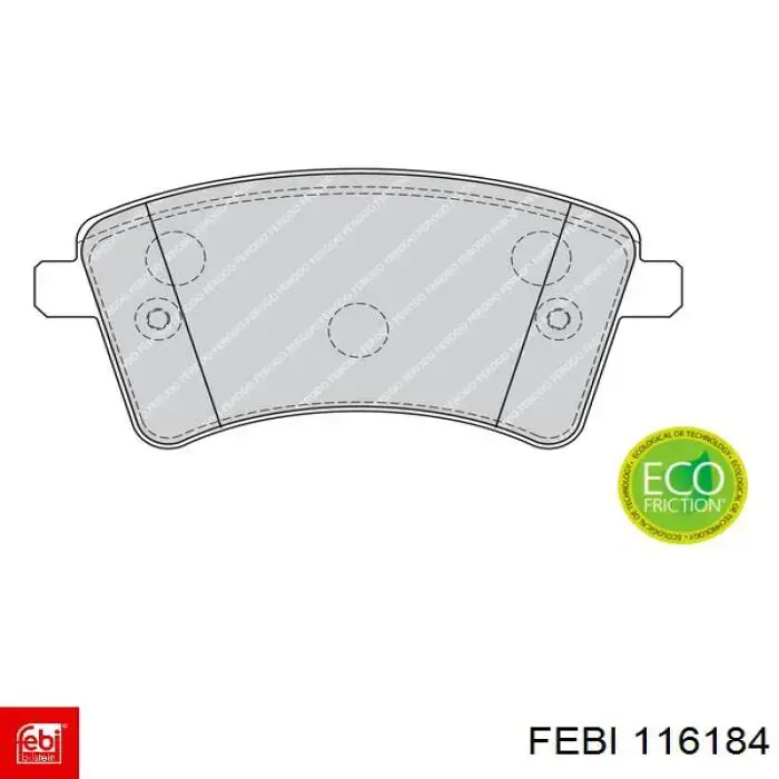 116184 Febi pastillas de freno delanteras