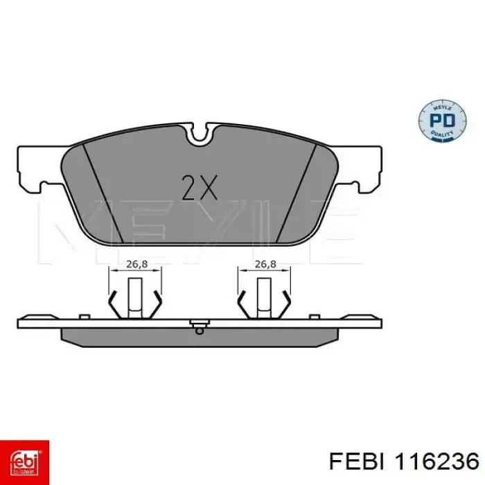 116236 Febi pastillas de freno delanteras