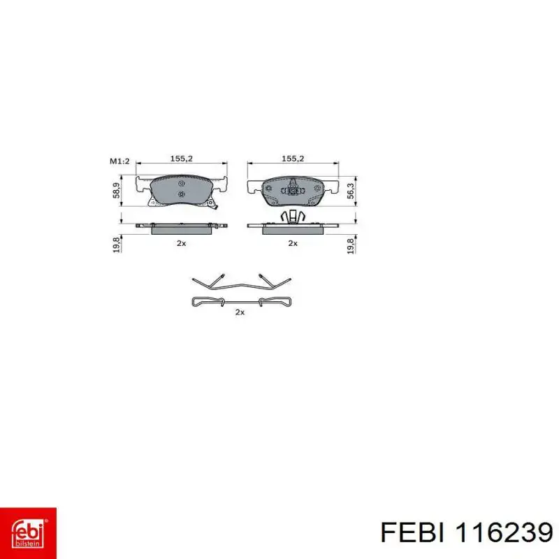 Comprar 116239 Febi Pastillas delanteras de freno