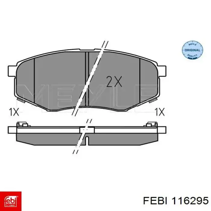 116295 Febi pastillas de freno delanteras