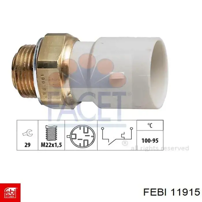 11915 Febi sensor, temperatura del refrigerante (encendido el ventilador del radiador)