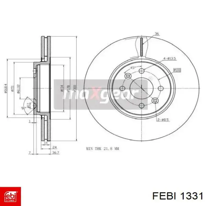 1331 Febi rodamiento amortiguador delantero