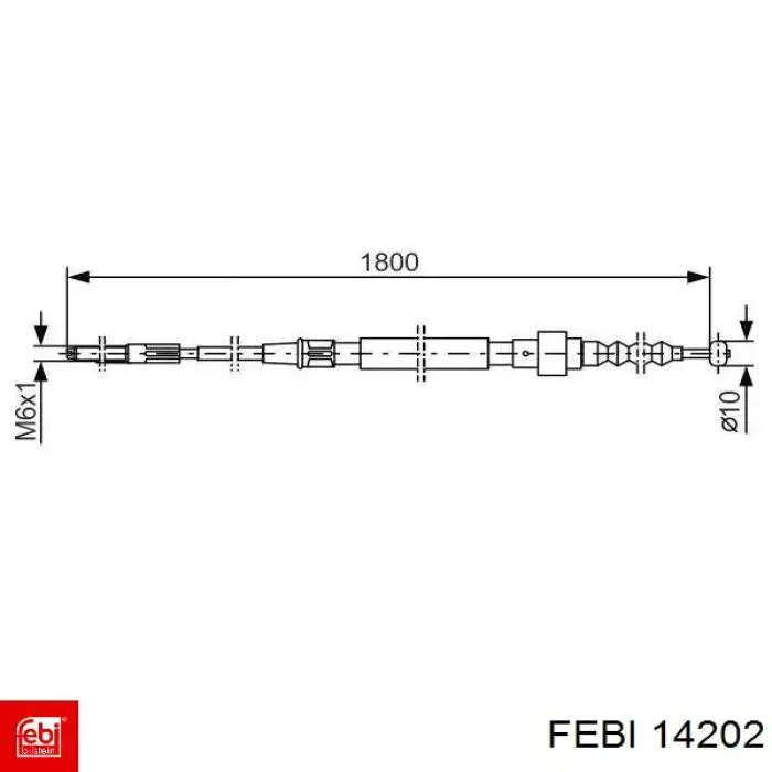 14202 Febi cable de freno de mano trasero derecho/izquierdo