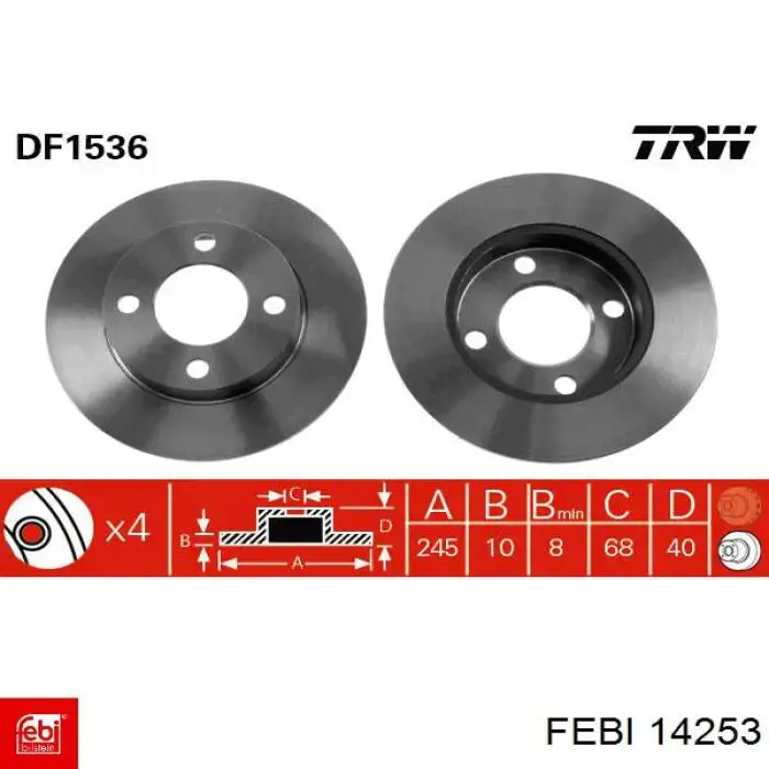 Comprar 14253 Febi Muelle de las zapatas de freno traseras de tambor
