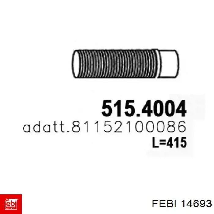 Tubo flexible de escape 14693 Febi