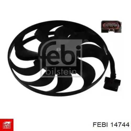 Ventilador de refrigeración completo derecho (motor y hélice) Febi 14744