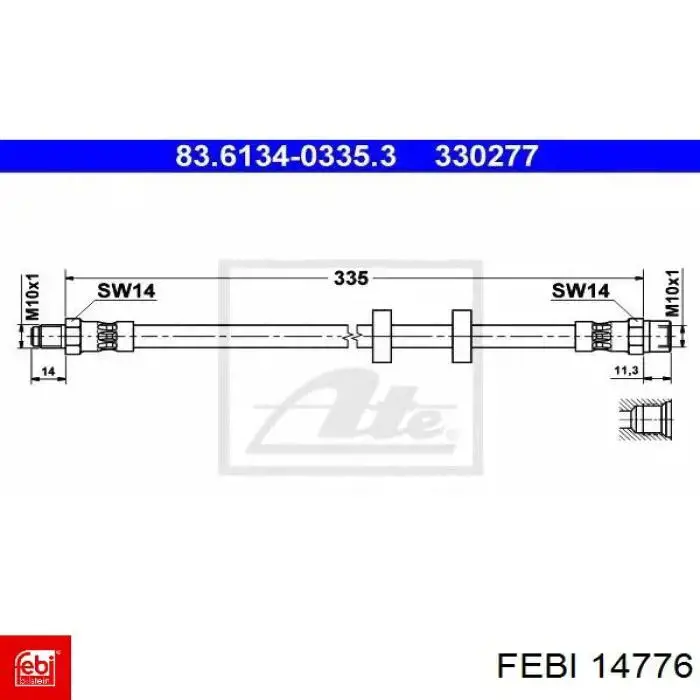 14776 Febi Tubo de frenos delantero
