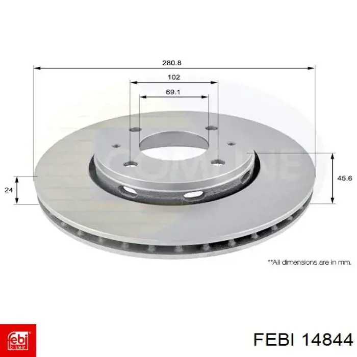 Comprar 14844 Febi Freno de disco delantero