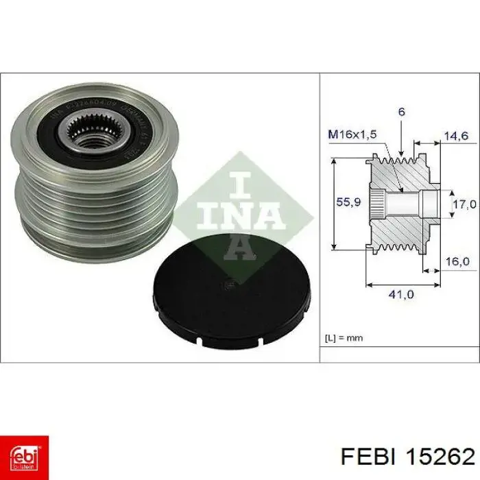 Polea del alternador 15262 Febi
