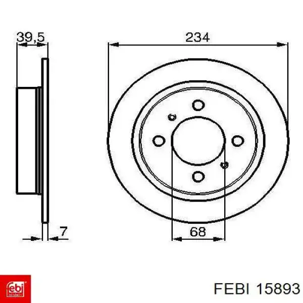 Disco de freno trasero Febi 15893 precio, desde 20,83 EUR