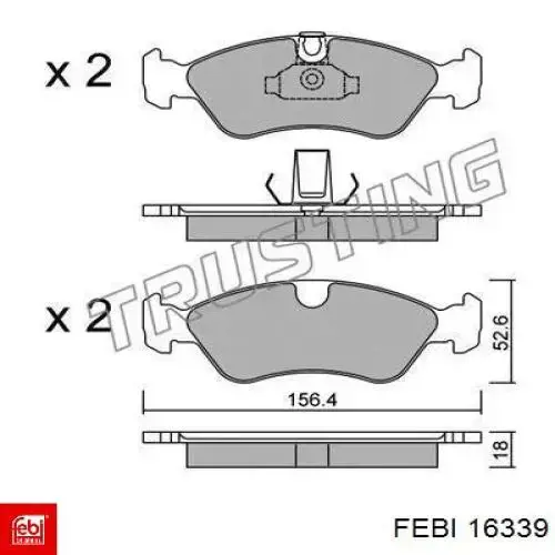 16339 Febi pastillas de freno delanteras