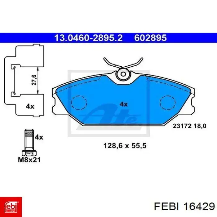 Pastillas de freno delanteras Renault Laguna 1 B56, 556