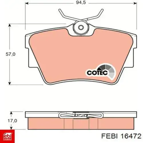 Pastillas traseras de freno Febi 16472 precio, desde 21,71 EUR