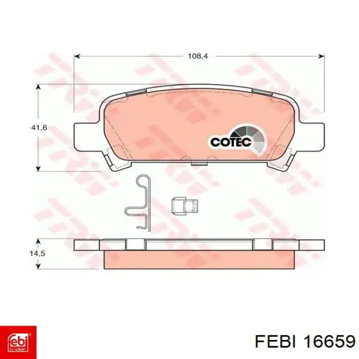 Pastillas traseras de freno Febi 16659 precio, desde 21,16 EUR