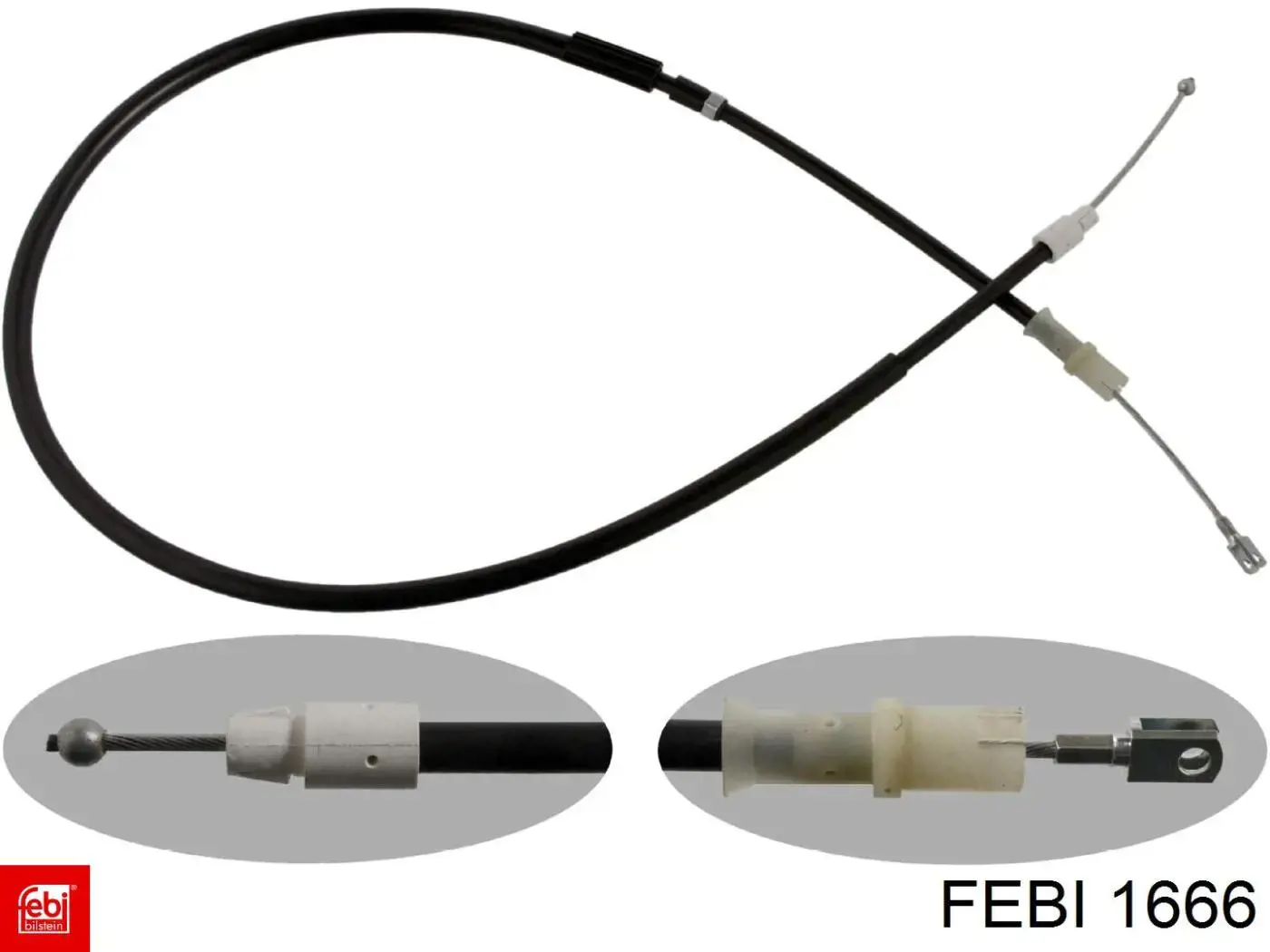 1666 Febi cable de freno de mano trasero derecho/izquierdo