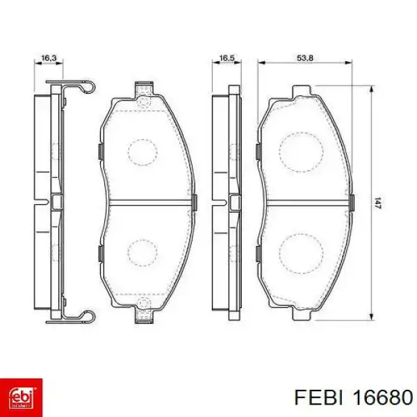 16680 Febi pastillas de freno delanteras