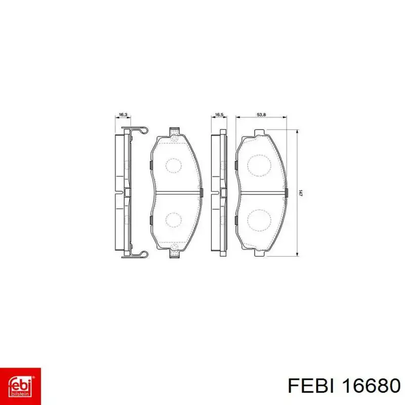 Comprar 16680 Febi Pastillas delanteras de freno