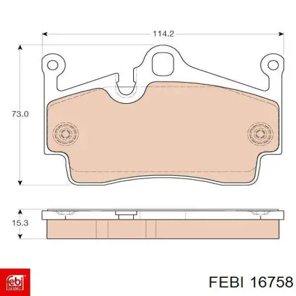 16758 Febi pastillas de freno traseras