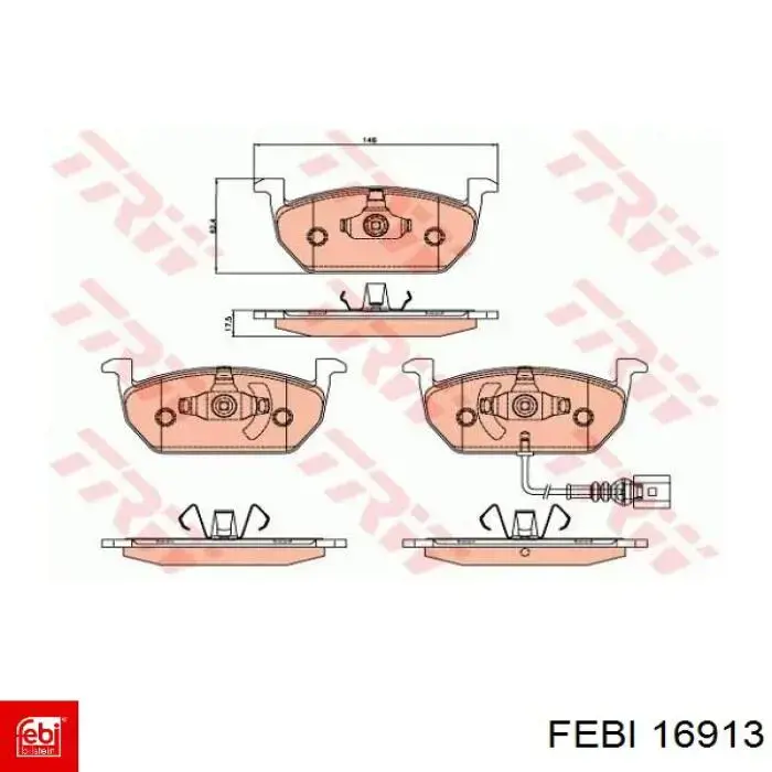 16913 Febi pastillas de freno delanteras