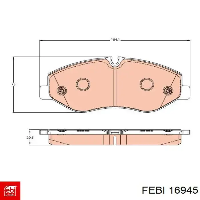 Comprar 16945 Febi Pastillas delanteras de freno