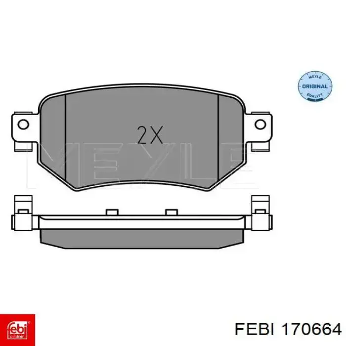 170664 Febi pastillas de freno traseras