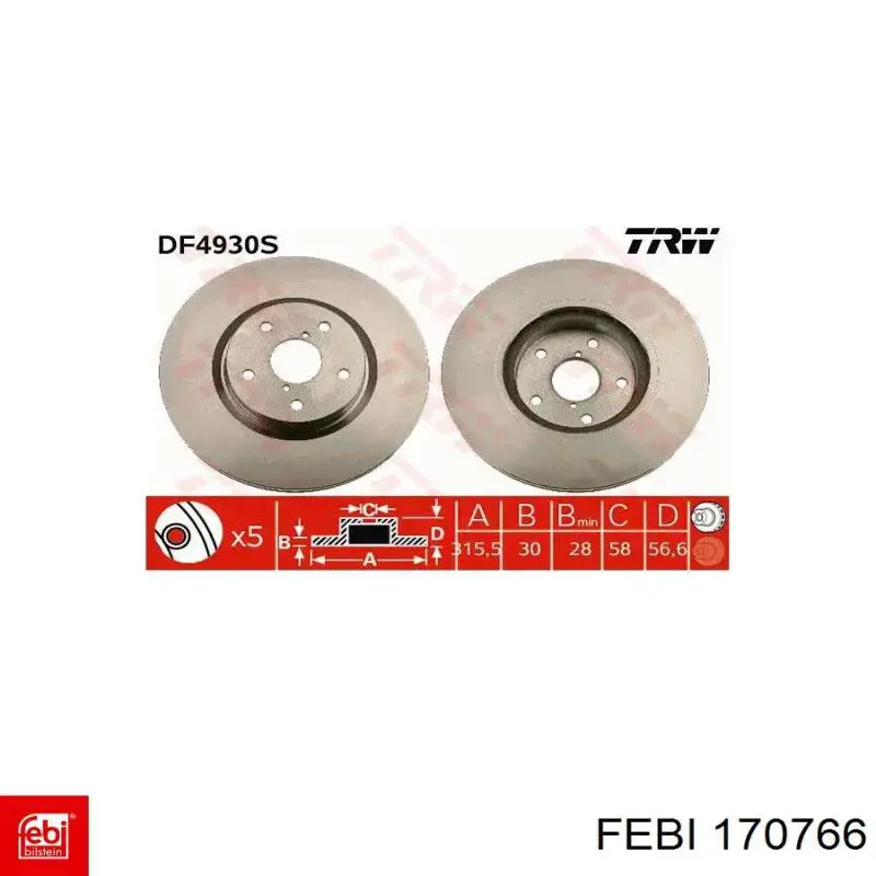Disco de freno 26300AL04A Subaru