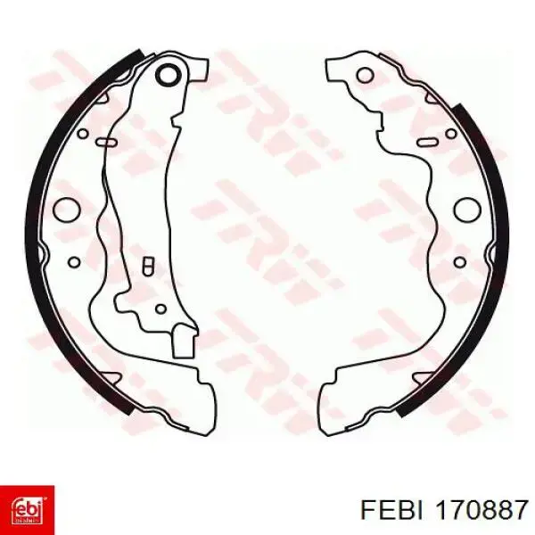 170887 Febi zapatas de frenos de tambor traseras