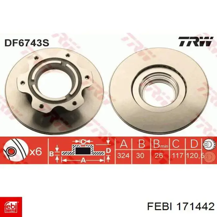 171442 Febi disco de freno trasero