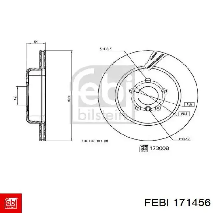 171456 Febi freno de disco delantero