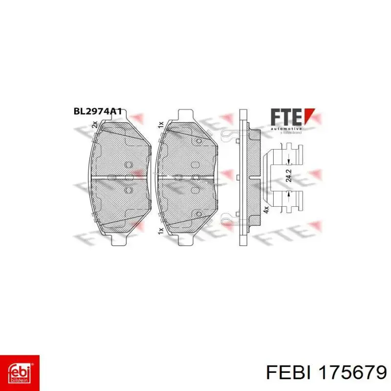 175679 Febi pastillas de freno delanteras