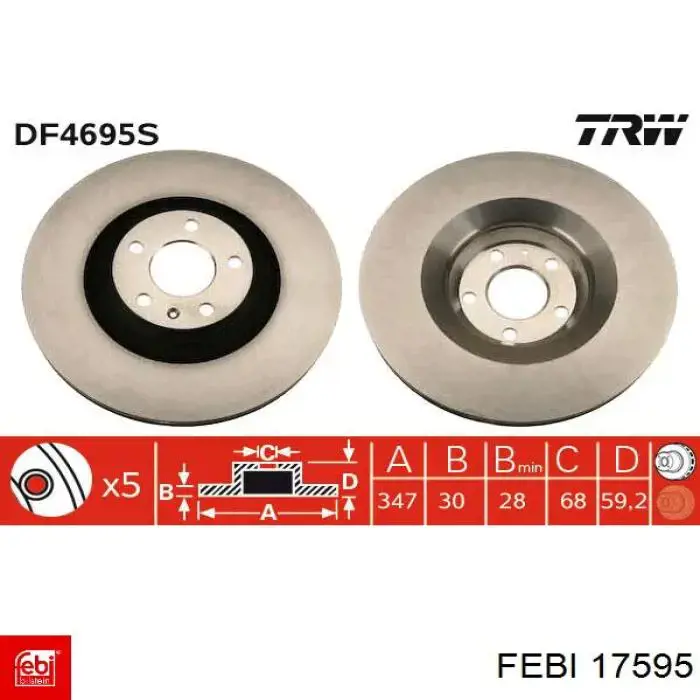 Bieleta estabilizadora delantera Febi 17595 precio, desde 16,15 EUR