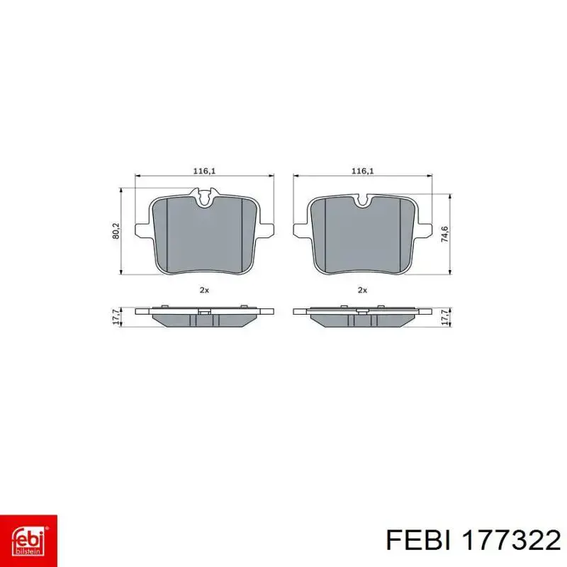 177322 Febi pastillas de freno traseras