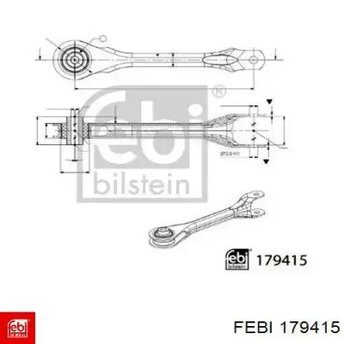 SCA-10064 Kavo Parts palanca de soporte suspension trasera longitudinal superior izquierda/derecha