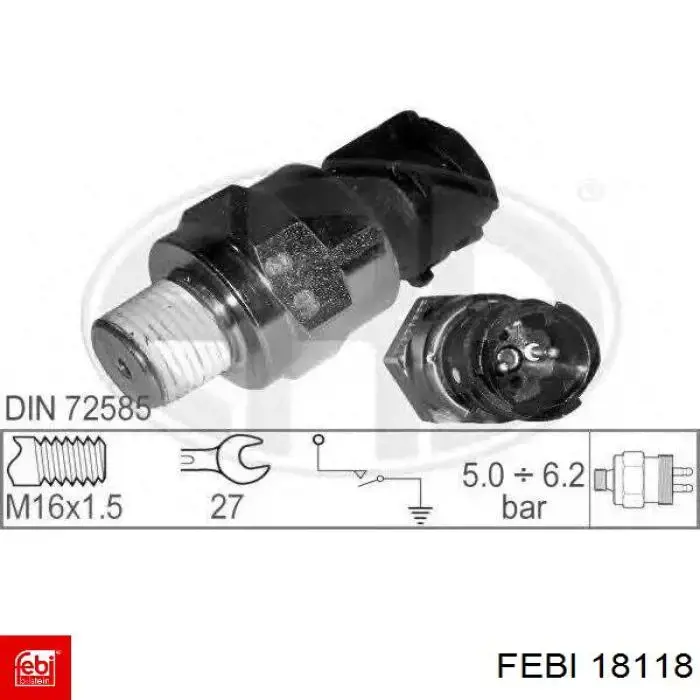 18118 Febi cable de freno de mano trasero derecho