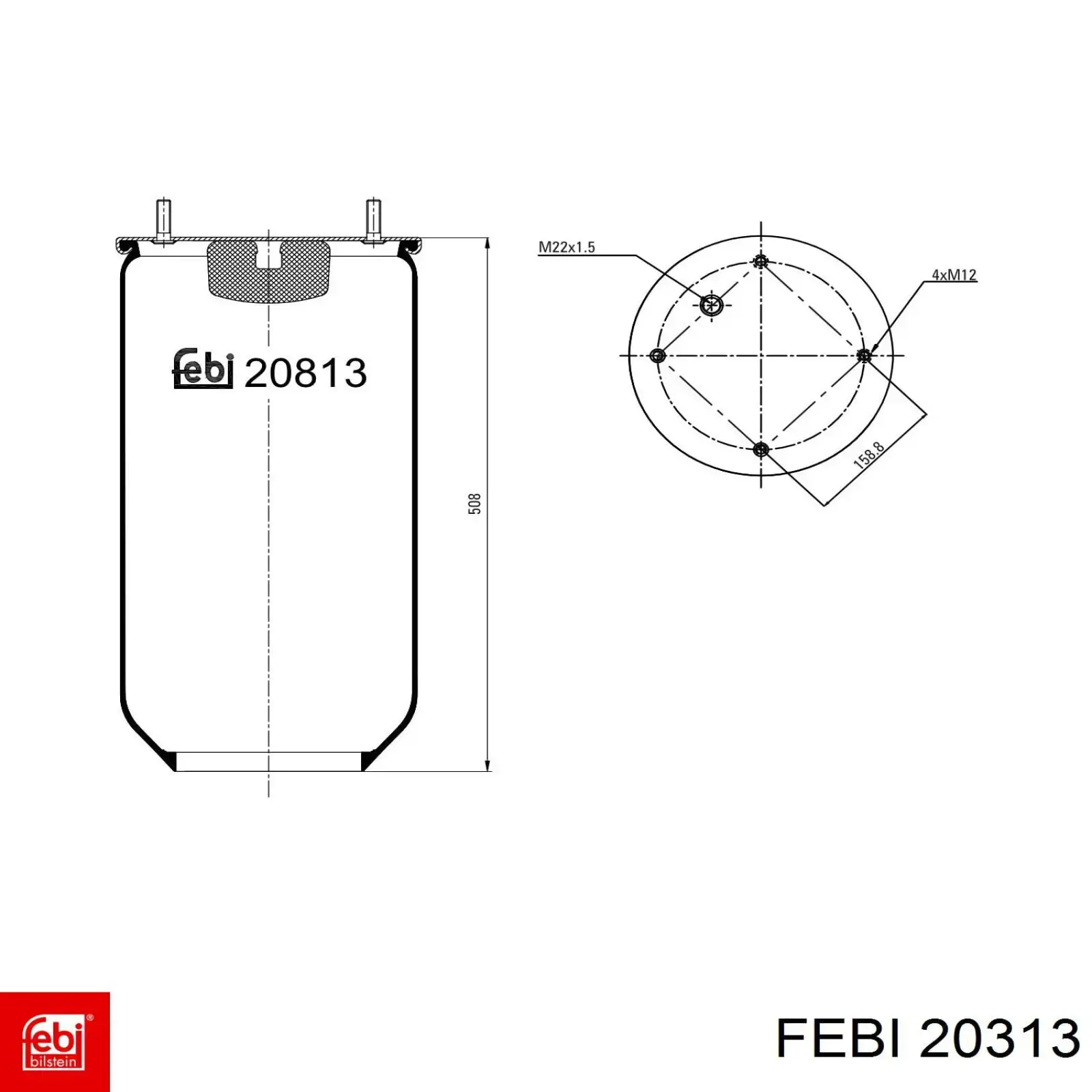 20313 Febi muelle neumático, suspensión