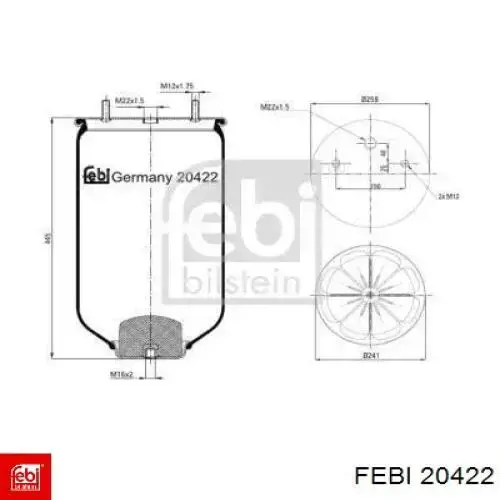 Bolsa neumática del eje Febi 20422 precio, desde 72,71 EUR