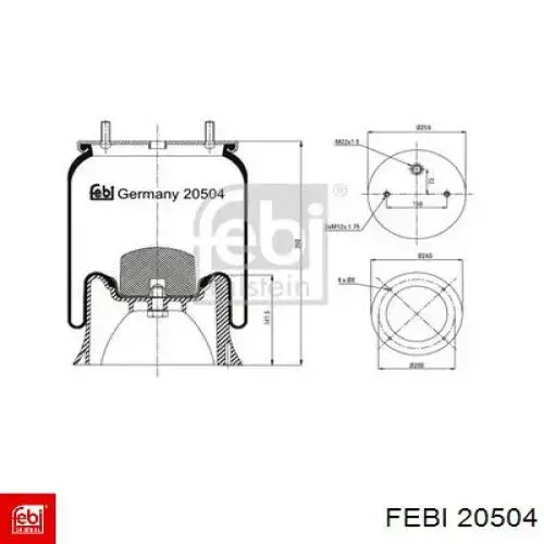 20504 Febi muelle neumático, suspensión