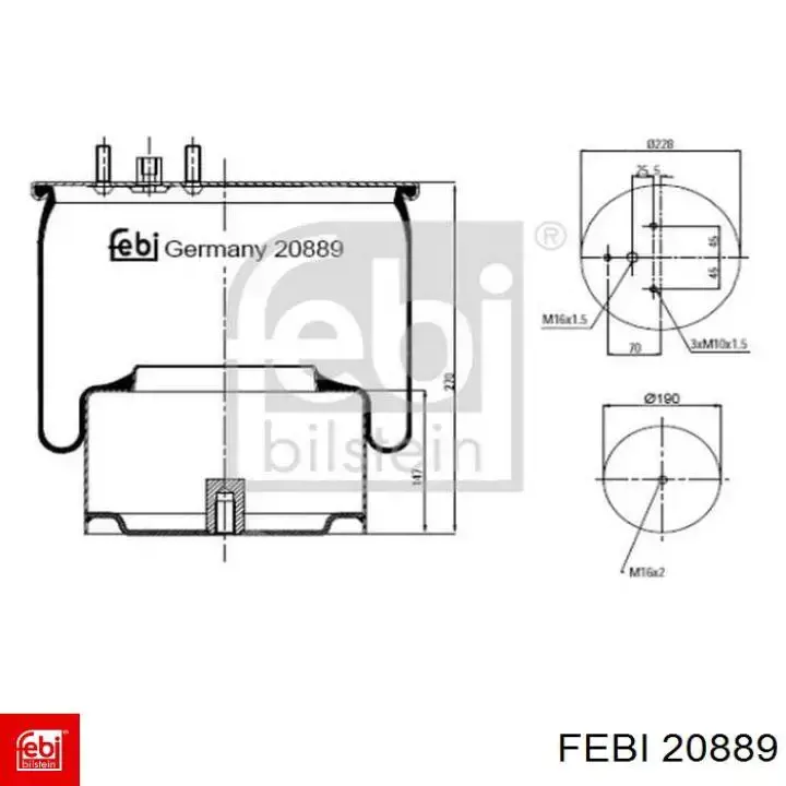 20889 Febi muelle neumático, suspensión