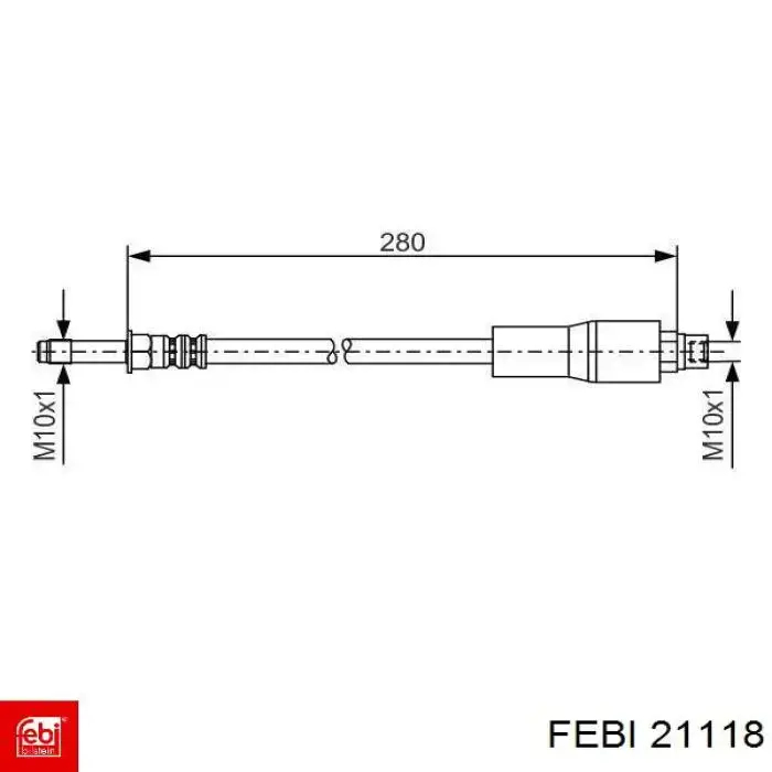Latiguillo de freno trasero 21118 Febi