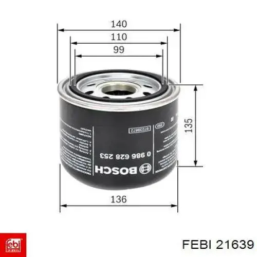 Filtro del desecador de aire (separador de agua y aceite) (camión) Febi 21639 precio, desde 27,18 EUR