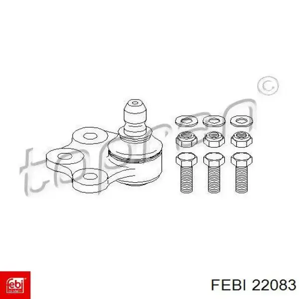 22083 Febi rótula de suspensión inferior derecha