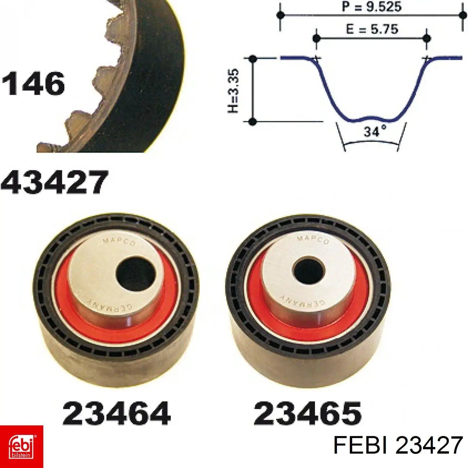 23427 Febi Kit correa de distribución