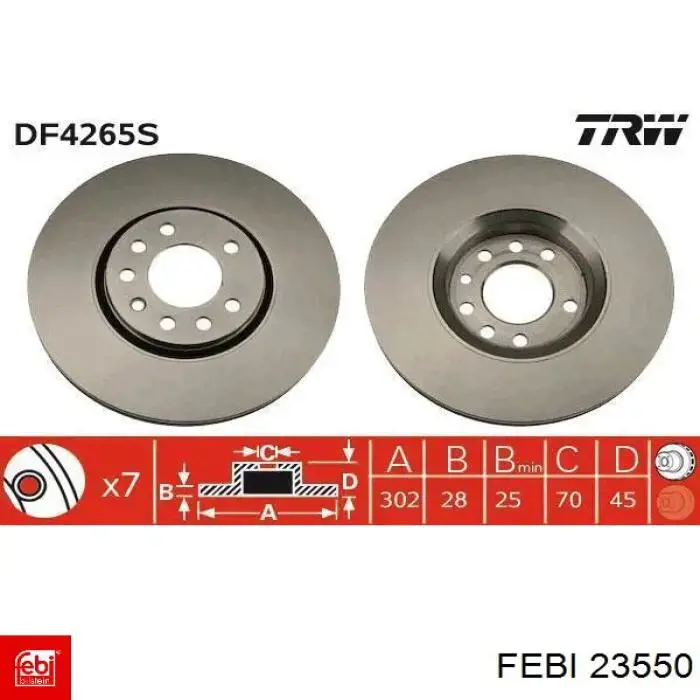 Frenos delanteros Febi 23550 precio, desde 60,48 EUR