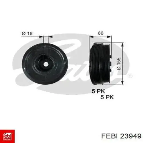 Polea del cigüeñal Febi 23949 precio, desde 84,47 EUR