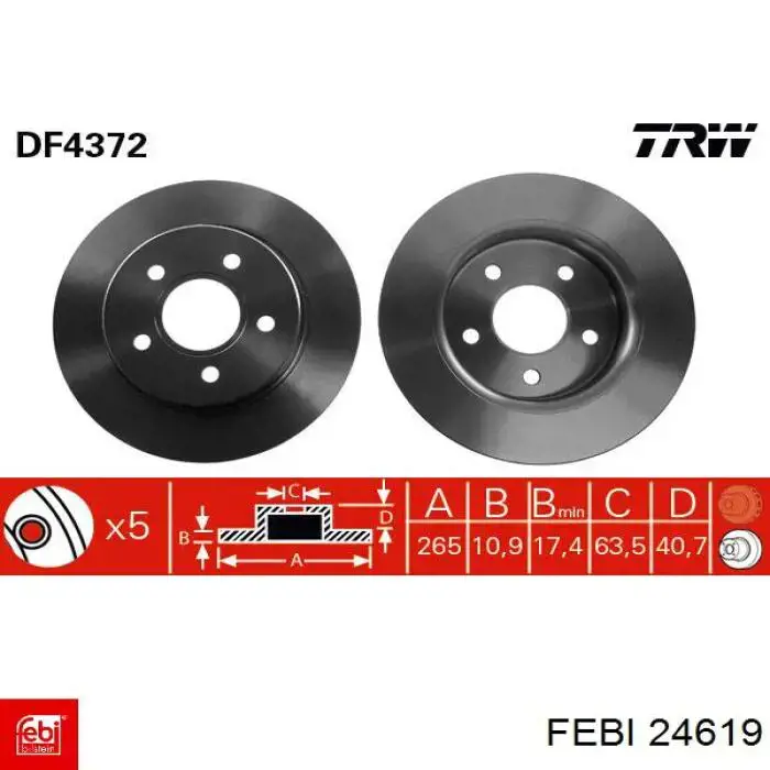 Frenos traseros Febi 24619