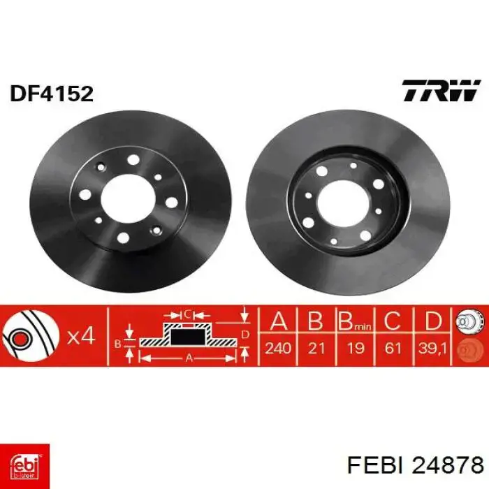 Comprar 24878 Febi Buje de barra estabilizadora trasera